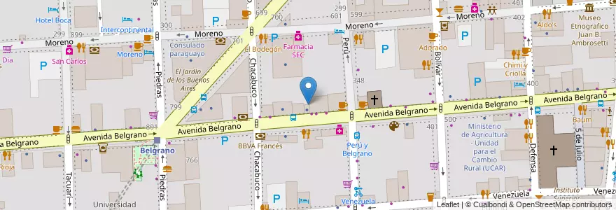 Mapa de ubicacion de Centro Educativo de Nivel Secundario 66 Veteranos de Guerra de Malvinas, Montserrat en Argentine, Ciudad Autónoma De Buenos Aires, Comuna 1, Buenos Aires.