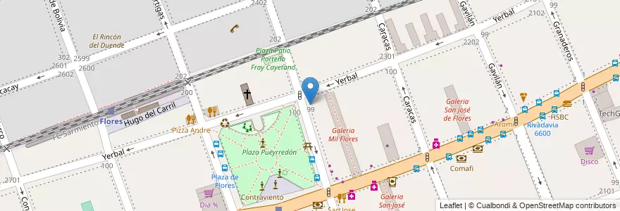 Mapa de ubicacion de Centro Educativo de Nivel Secundario 76, Flores en الأرجنتين, Ciudad Autónoma De Buenos Aires, Comuna 7, Buenos Aires.