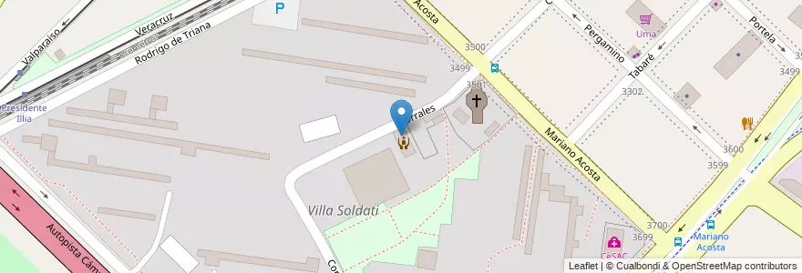 Mapa de ubicacion de Centro Educativo de Nivel Secundario 77, Villa Soldati en Arjantin, Ciudad Autónoma De Buenos Aires, Buenos Aires, Comuna 8.