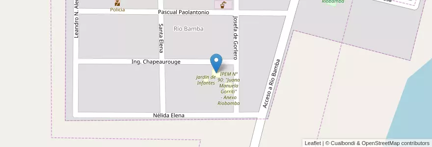 Mapa de ubicacion de Centro Educativo Director Raul Soule en 阿根廷, Córdoba, Departamento Presidente Roque Sáenz Peña, Pedanía La Amarga, Comuna De Riobamba, Río Bamba.