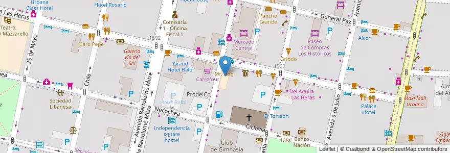 Mapa de ubicacion de Centro Educativo Franciscano San Buenaventura en 阿根廷, 智利, Mendoza, Departamento Capital, Ciudad De Mendoza.