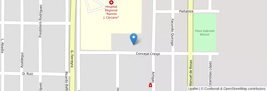 Mapa de ubicacion de Centro Educativo Margarita Silli De Caraballo en 阿根廷, Córdoba, Departamento Presidente Roque Sáenz Peña, Pedanía La Amarga, Municipio De Laboulaye, Laboulaye.