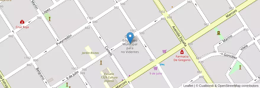 Mapa de ubicacion de Centro Educativo Municipal para no Videntes en Arjantin, Santa Fe, Departamento General López, Municipio De Venado Tuerto.