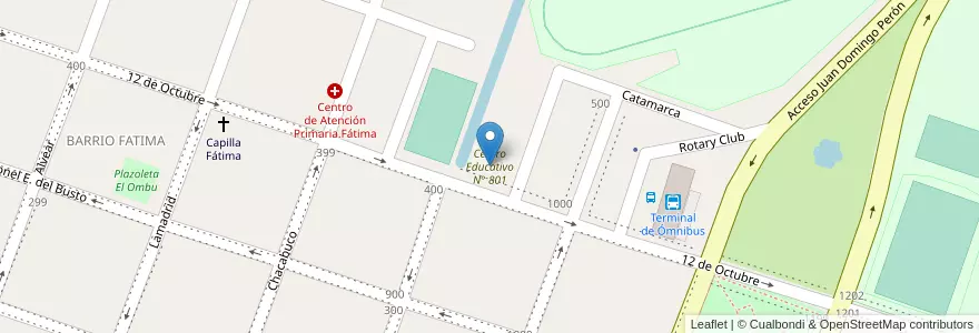Mapa de ubicacion de Centro Educativo N° 801 en Argentine, Province De Buenos Aires, Partido De Bragado, Bragado.