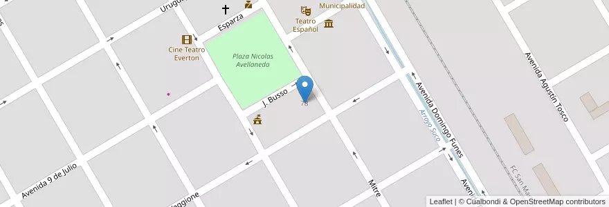 Mapa de ubicacion de Centro Educativo Nicolás Avellaneda en アルゼンチン, コルドバ州, Departamento Río Cuarto, Pedanía Tres De Febrero, Municipio De Coronel Moldes, Coronel Moldes.