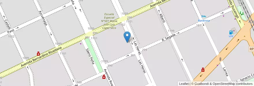 Mapa de ubicacion de Centro Educativo Nivel Secundario Nº 451 en Argentinië, Buenos Aires, Brandsen.