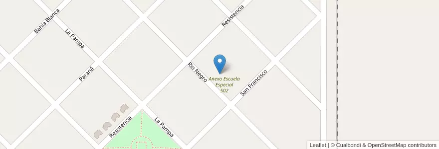 Mapa de ubicacion de Centro Educativo Nivel Secundario Nº451 en آرژانتین, استان بوئنوس آیرس, Partido De Patagones, Stroeder.
