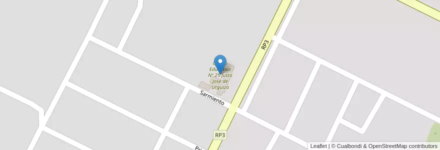Mapa de ubicacion de Centro Educativo Nº 25 Justo José de Urquiza en آرژانتین, San Luis, Belgrano, Comisión Municipal De Nogolí.