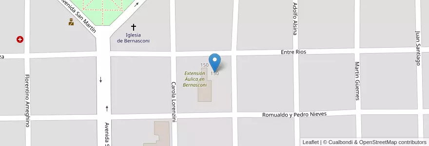 Mapa de ubicacion de Centro Educativo Nº 28 en アルゼンチン, ラ・パンパ州, Municipio De Bernasconi, Departamento Hucal, Bernasconi.