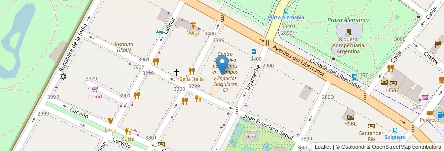 Mapa de ubicacion de Centro Educativo para Niños en Tiempos y Espacios Singulares 02, Palermo en Argentine, Ciudad Autónoma De Buenos Aires, Buenos Aires, Comuna 14.
