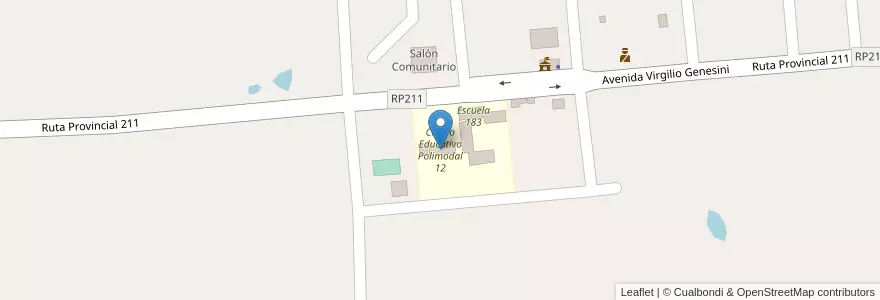 Mapa de ubicacion de Centro Educativo Polimodal 12 en アルゼンチン, ミシオネス州, Departamento Leandro N. Alem, Municipio De Dos Arroyos.