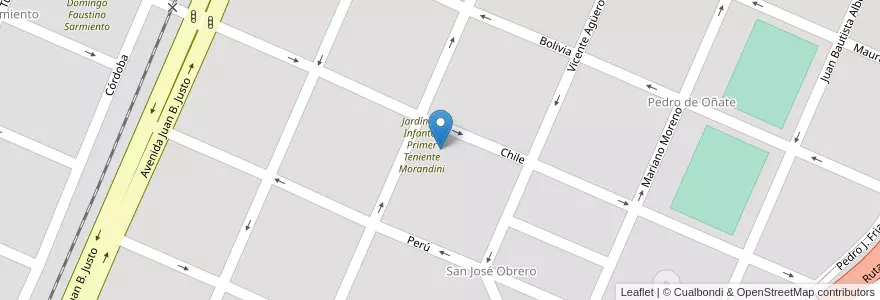 Mapa de ubicacion de Centro Educativo Primer Teniente Morandini en 阿根廷, Córdoba, Departamento Colón, Pedanía Cañas.