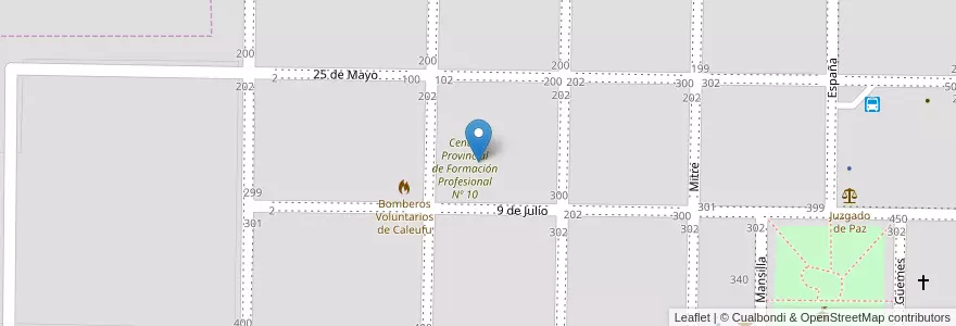 Mapa de ubicacion de Centro Educativo Programa Especial Nº 62 - Secundario a Distancia Sede Caleufú en الأرجنتين, La Pampa, Departamento Rancul, Municipio De Caleufú.