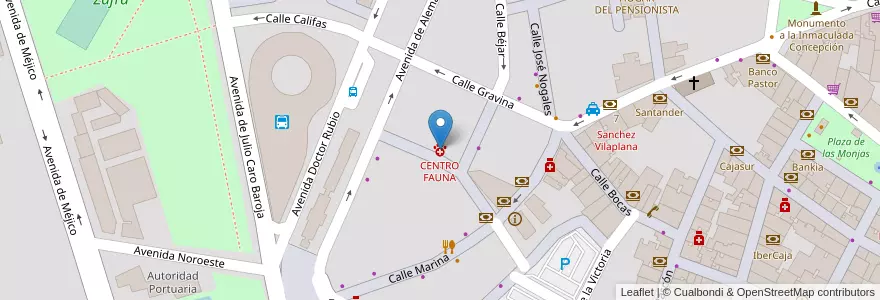Mapa de ubicacion de CENTRO FAUNA en Espanha, Andaluzia, Huelva, Comarca Metropolitana De Huelva, Huelva.