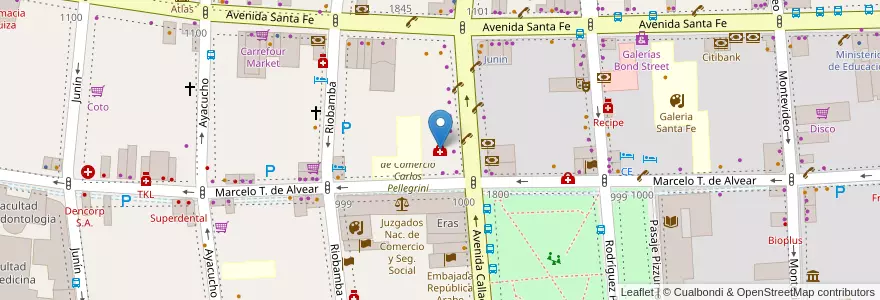 Mapa de ubicacion de Centro Flebólogico Avramovic, Recoleta en الأرجنتين, Ciudad Autónoma De Buenos Aires, Comuna 2, Buenos Aires.