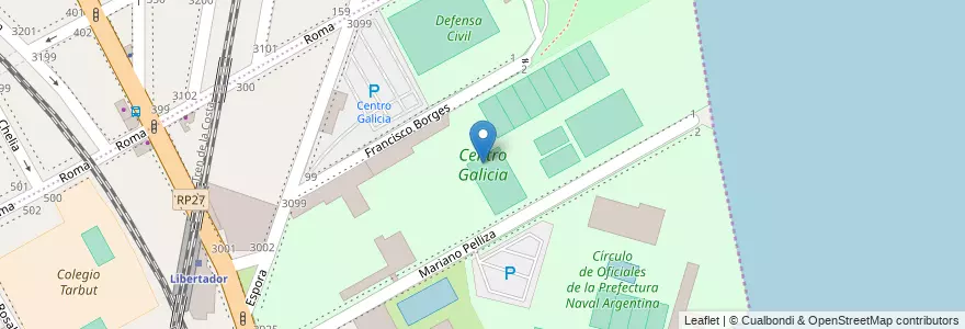 Mapa de ubicacion de Centro Galicia en Argentina, Buenos Aires, Partido De Vicente López, Vicente López.