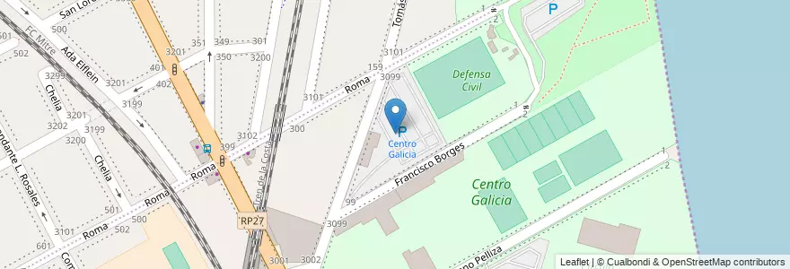 Mapa de ubicacion de Centro Galicia en 아르헨티나, 부에노스아이레스주, Partido De Vicente López, Vicente López.