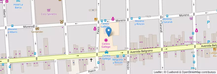 Mapa de ubicacion de Centro Gallego, Balvanera en アルゼンチン, Ciudad Autónoma De Buenos Aires, Comuna 3, ブエノスアイレス.