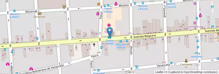 Mapa de ubicacion de Centro Gallego, Balvanera en Argentinië, Ciudad Autónoma De Buenos Aires, Comuna 3, Buenos Aires.