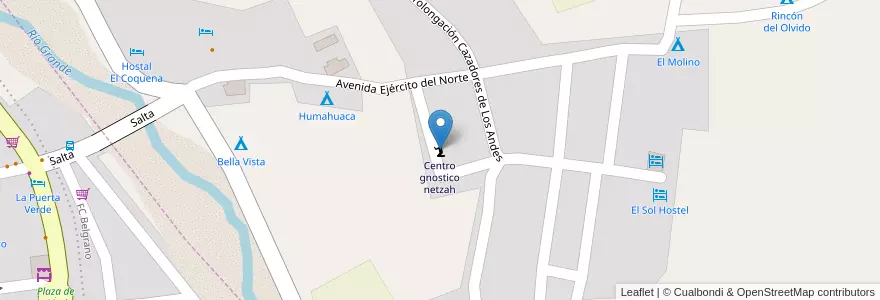 Mapa de ubicacion de Centro gnostico netzah en الأرجنتين, Jujuy, Departamento Humahuaca, Municipio De Humahuaca.
