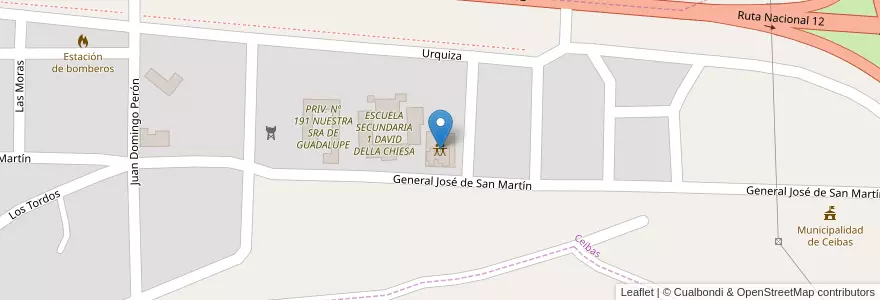 Mapa de ubicacion de Centro Integrador Comunitario en الأرجنتين, إنتري ريوس, Departamento Islas Del Ibicuy, Distrito Ceibas, Ceibas.