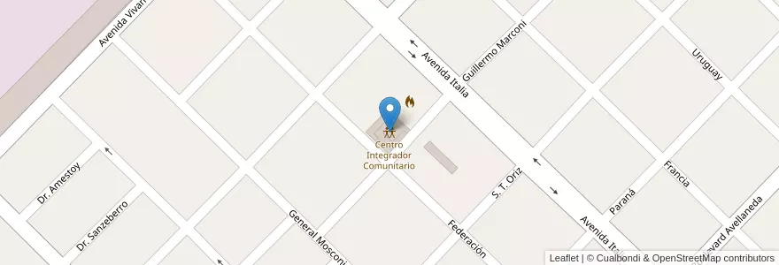 Mapa de ubicacion de Centro Integrador Comunitario en アルゼンチン, エントレ・リオス州, Departamento Nogoyá, Nogoyá, Distrito Montoya.