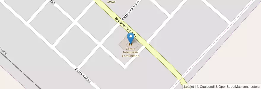 Mapa de ubicacion de Centro Integrador Comunitario en الأرجنتين, Córdoba, Departamento Tercero Arriba, Pedanía Punta Del Agua, Comuna De General Fotheringham, General Fotheringham.
