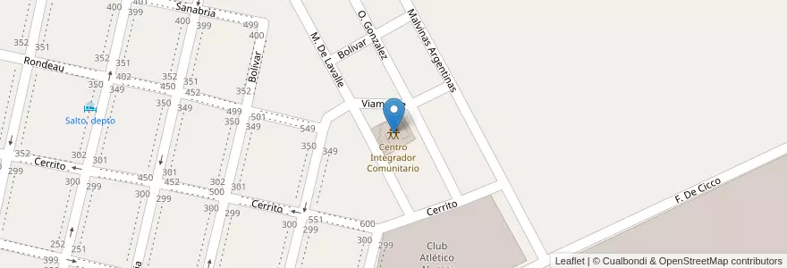 Mapa de ubicacion de Centro Integrador Comunitario en الأرجنتين, بوينس آيرس, Partido De Salto.