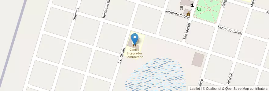 Mapa de ubicacion de Centro Integrador Comunitario en Аргентина, Корриентес, Departamento Ituzaingó, Municipio De Villa Olivari.