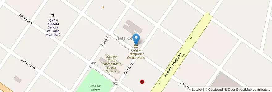 Mapa de ubicacion de Centro Integrador Comunitario en الأرجنتين, Santiago Del Estero, Departamento Moreno.