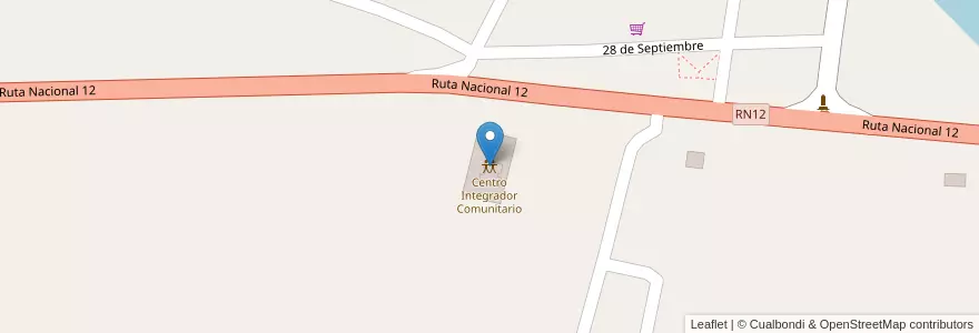 Mapa de ubicacion de Centro Integrador Comunitario en 阿根廷, Corrientes, Departamento Itatí, Municipio De Ramada Paso.
