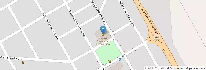Mapa de ubicacion de Centro Integrador Comunitario en Аргентина, Чако, Departamento Sargento Cabral, Municipio De Capitán Solari, Capitán Solari.