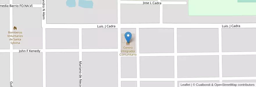 Mapa de ubicacion de Centro Integrador Comunitario en آرژانتین, Chaco, Departamento Fray Justo Santa María De Oro, Municipio De Santa Sylvina, Santa Sylvina.