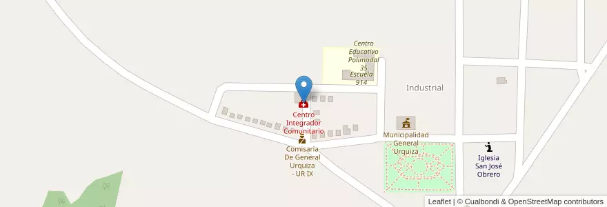 Mapa de ubicacion de Centro Integrador Comunitario en Аргентина, Misiones, Departamento San Ignacio, Municipio De General Urquiza.