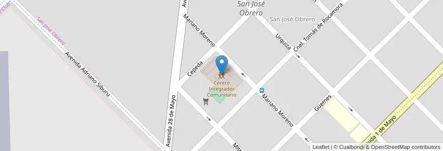 Mapa de ubicacion de Centro Integrador Comunitario en 阿根廷, 恩特雷里奥斯省, Departamento Federación, Distrito Mandisoví, Chajarí.