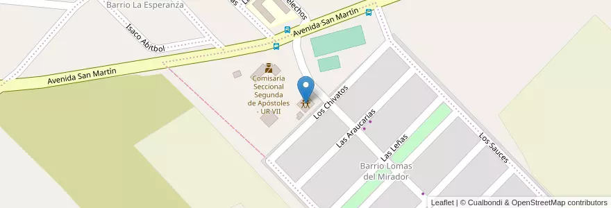 Mapa de ubicacion de Centro Integrador Comunitario Lomas del Mirador en アルゼンチン, ミシオネス州, Departamento Apóstoles, Municipio De Apóstoles.