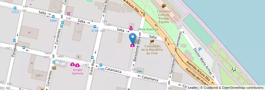 Mapa de ubicacion de Centro Integral Cardiovascular en آرژانتین, سانتافه, Departamento Rosario, Municipio De Rosario.