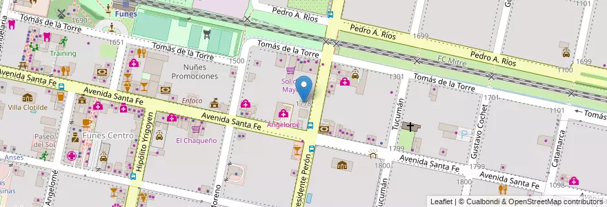 Mapa de ubicacion de Centro Integral de Adelgazamiento en Argentinien, Santa Fe, Departamento Rosario, Municipio De Funes, Funes.