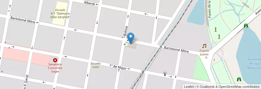 Mapa de ubicacion de Centro Integral de Natacion en 阿根廷, 恩特雷里奥斯省, Departamento Concordia, Distrito Suburbios, Concordia, Concordia.