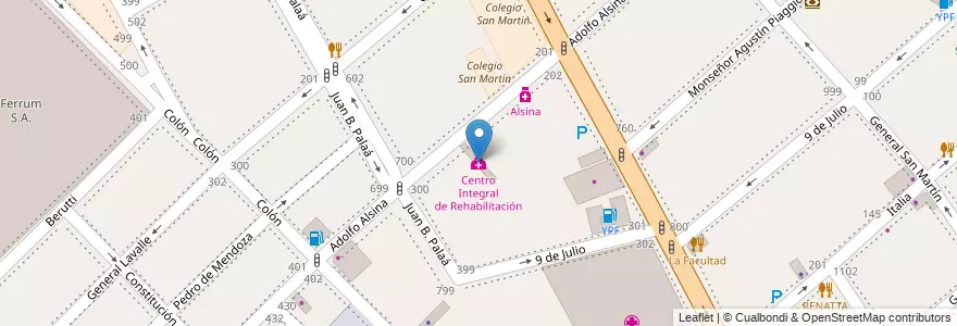 Mapa de ubicacion de Centro Integral de Rehabilitación en アルゼンチン, ブエノスアイレス州, Partido De Avellaneda, Avellaneda.