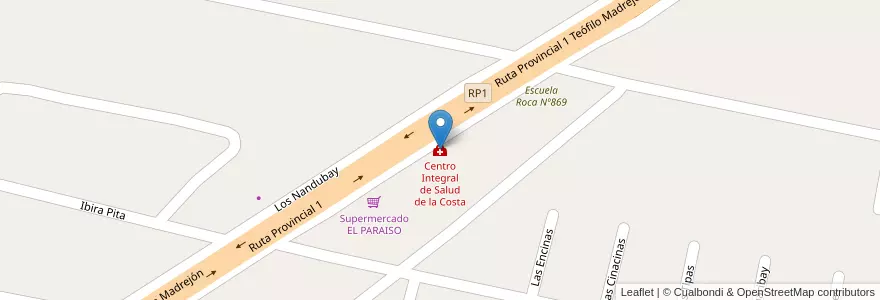 Mapa de ubicacion de Centro Integral de Salud de la Costa en 阿根廷, Santa Fe, Departamento La Capital, Santa Fe Capital.