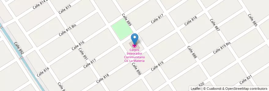 Mapa de ubicacion de Centro Inteorador Communitario Cic La Materia en Argentine, Province De Buenos Aires, Partido De Quilmes, Quilmes.
