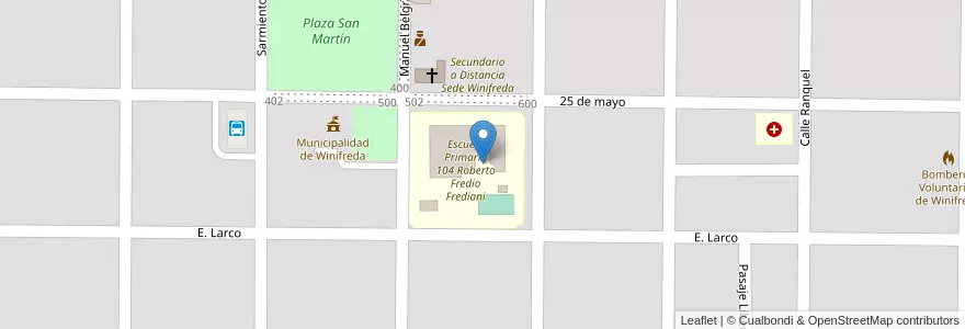 Mapa de ubicacion de Centro Laboral Nº  41 en Arjantin, La Pampa, Departamento Conhelo, Municipio De Winifreda.