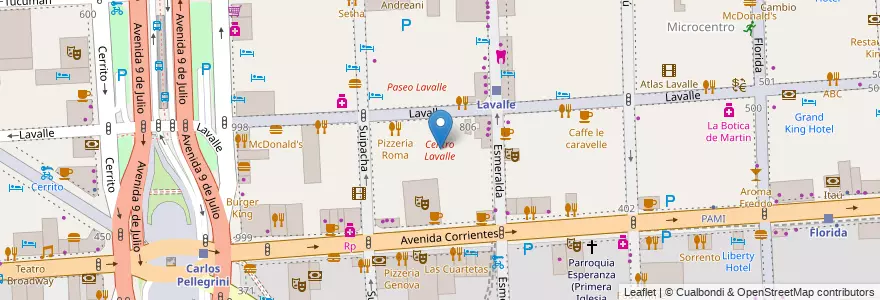 Mapa de ubicacion de Centro Lavalle, San Nicolas en Аргентина, Буэнос-Айрес, Comuna 1, Буэнос-Айрес.