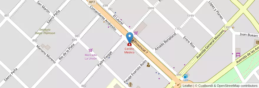Mapa de ubicacion de Centro Médico en Argentinien, Misiones, Departamento Cainguás, Municipio De Aristóbulo Del Valle, Aristóbulo Del Valle.