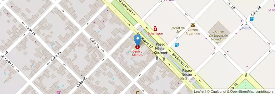 Mapa de ubicacion de Centro Médico en Argentinien, Provinz Buenos Aires, Partido De Colón, Colón.