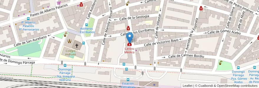 Mapa de ubicacion de Centro Médico en إسبانيا, منطقة مدريد, منطقة مدريد, Área Metropolitana De Madrid Y Corredor Del Henares, مدريد.