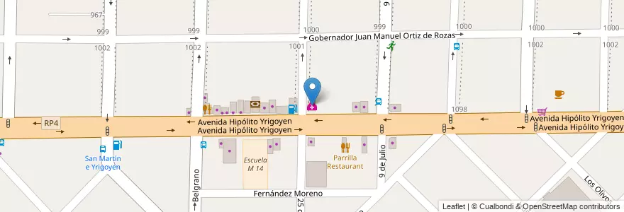 Mapa de ubicacion de Centro Medico en Argentinië, Buenos Aires, Partido De Morón, Morón.