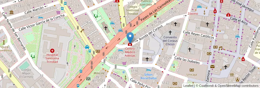 Mapa de ubicacion de Centro Médico Adeslas en Spagna, Castilla Y León, Salamanca, Campo De Salamanca, Salamanca.