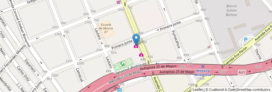 Mapa de ubicacion de Centro Médico Barrial 04, Flores en Argentine, Ciudad Autónoma De Buenos Aires, Comuna 7, Buenos Aires.